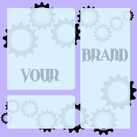 background abstract gears mechanism on purple with place for textのイラスト素材