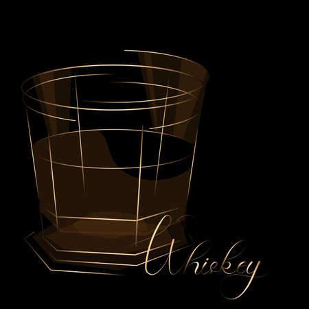whiskey logo for the menu or wine list of a restaurant or barのイラスト素材