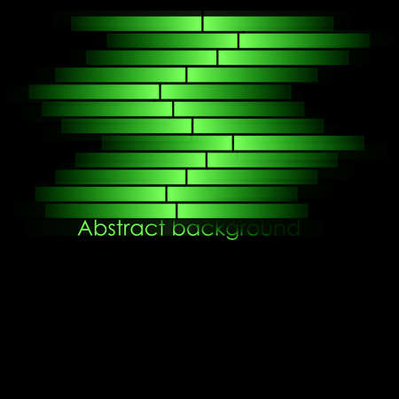 abstract background of green gradient rectangles on dark backgroundのイラスト素材
