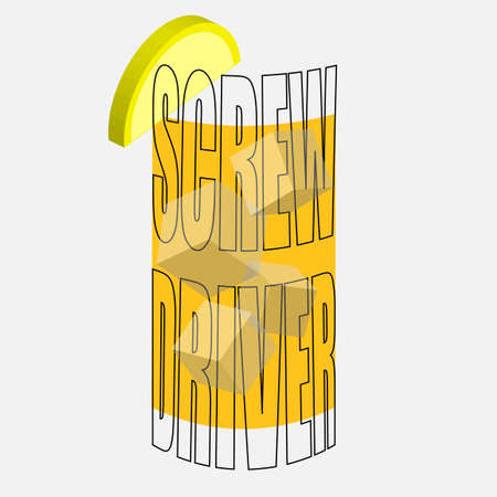 minimalistic lettering cocktail screwdriver on light backgroundのイラスト素材