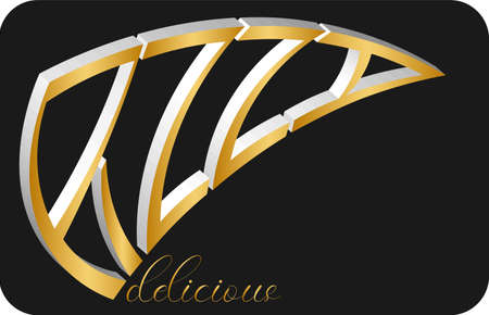 3d lettering pizza logo on dark backgroundのイラスト素材