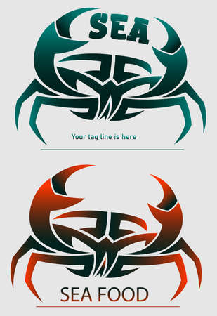 abstract logo sea food in the form of a crabのイラスト素材