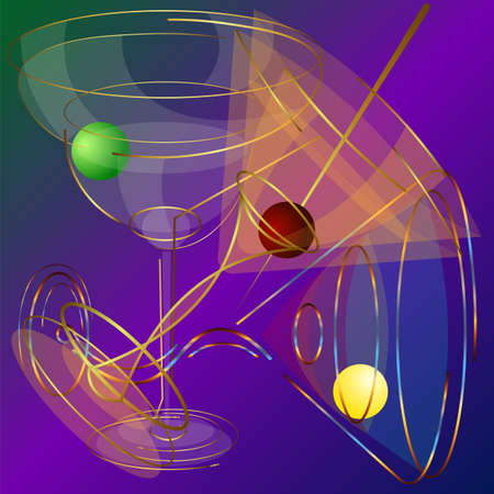 abstract background of cocktails from various glassesのイラスト素材
