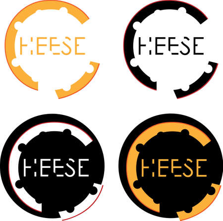 minimalist set of cheese in different versionsのイラスト素材