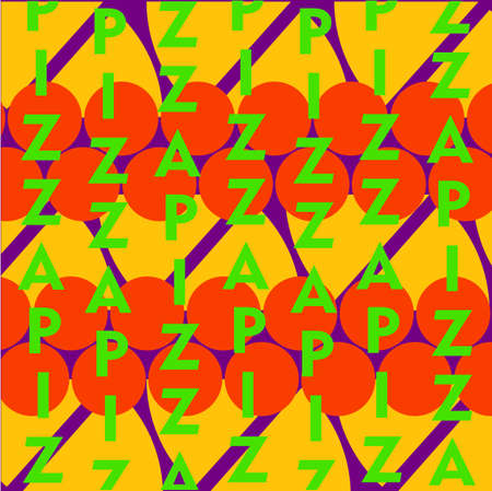 bright and color abstract pizza stickerのイラスト素材