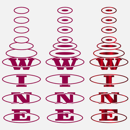 bright and colored abstract wine stickerのイラスト素材