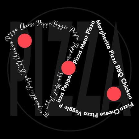 abstract minimal lettering pizza for packaging or menuのイラスト素材