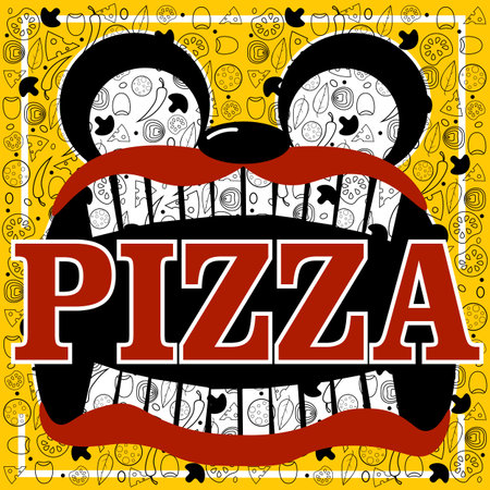 abstract modern pizza for packaging or menu.のイラスト素材