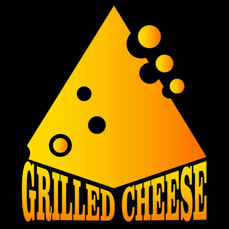 lettering cheese for grilling from an abstract slice of cheese with holesのイラスト素材