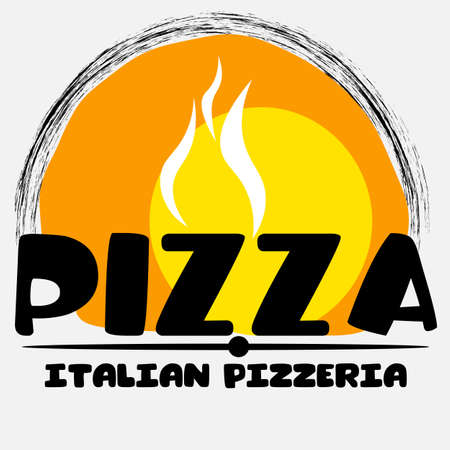 abstract minimal lettering logo itplian pizzeria or pizza 1のイラスト素材