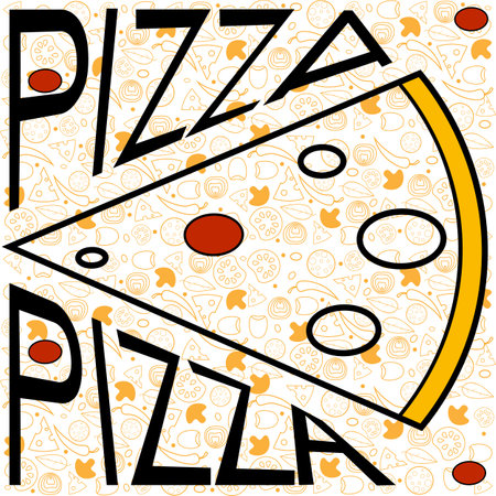 abstract minimal pizza from geometric shapesのイラスト素材