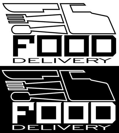 abstract minimal of food delivery truck or street foodのイラスト素材