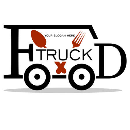 abstract minimal street food or delivery truck logoのイラスト素材