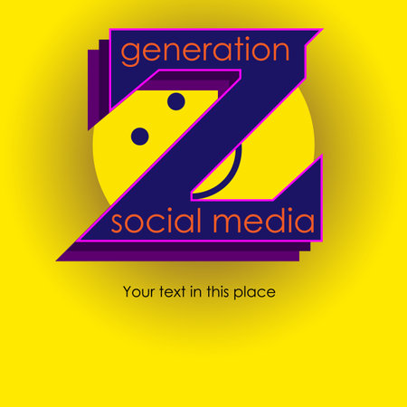 Generation Z social media colored backgroundのイラスト素材