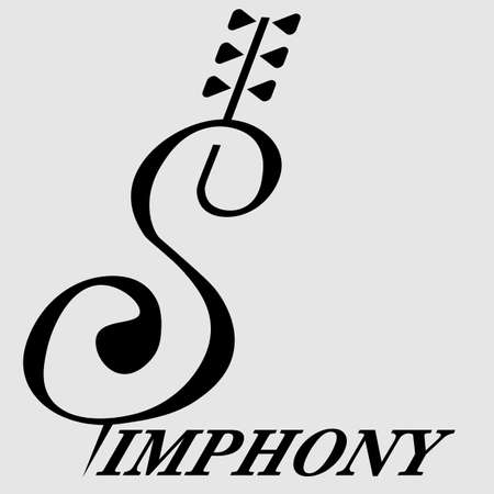 abstract minimal symphonic music in the form of a cello and the inscription symphonyのイラスト素材