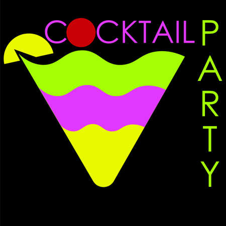 minimal abstract cocktail in the form of a martini glassのイラスト素材
