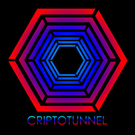 abstract cryptocurrency made of geometric shapes dark backgroundのイラスト素材