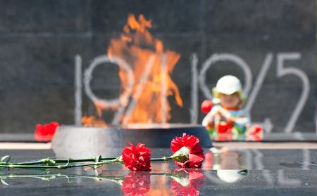 Eternal fire in memory of victims in the warの写真素材