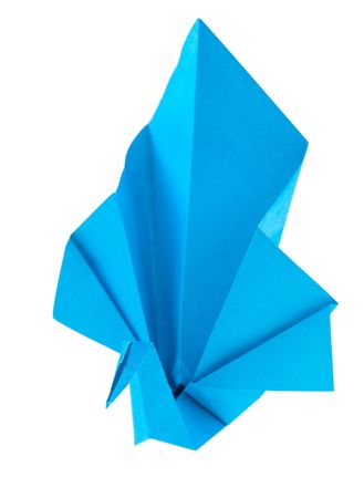 Îðèãàìè. Ôèãóðêà  ïàâëèíà íà  áåëîì  ôîíå. Èçîëèðîâàííûé.  Origami.  Figure of peacock on white background. Isolated.の写真素材