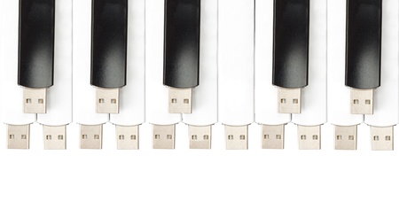 USB flash memory combined in the form of piano keysの写真素材