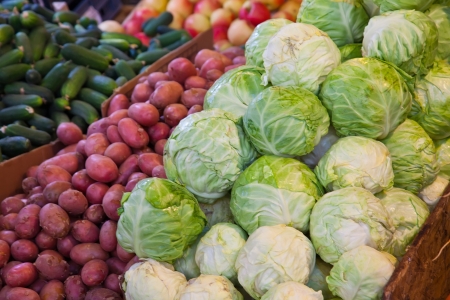 Heap  of vegetables fresh. Agricultural market.の写真素材