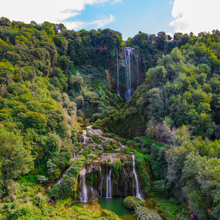 Cascata Delle Marmore waterfalls in Terni, Umbria, Italyの写真素材