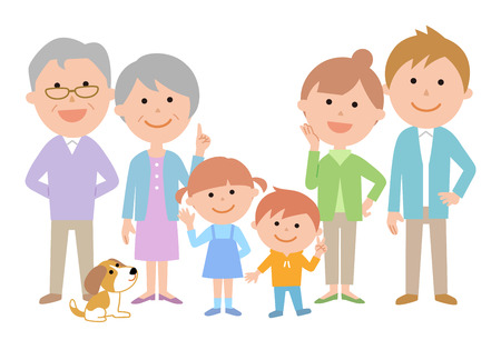 Six Family Front Setのイラスト素材