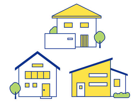 Appearance of the house 2 colors Set 5のイラスト素材