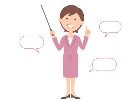 Female employee giving a presentation 3のイラスト素材