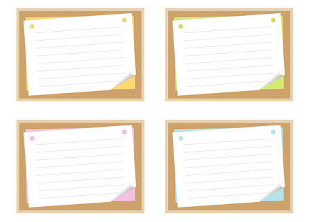 This is a set of cutely colored, lined message boards. The ample copy space allows for long texts. You can include any kind of message.のイラスト素材