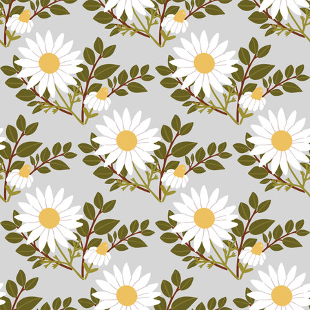 Seamless chamomile pattern. For textiles, printing, wrapping paperのイラスト素材