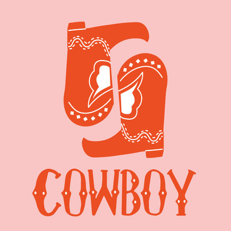 Cowboy boots and vector lettering. Cowboy Quote, Retro Letteringのイラスト素材
