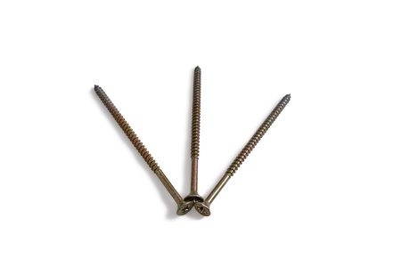 long screws. Close-up, isolatedの写真素材