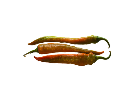 red hot chili pepper isolated on white backgroundの写真素材