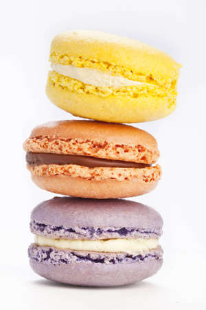 Stack of three macaronsの写真素材