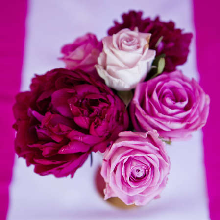 Vase of pink flowersの写真素材