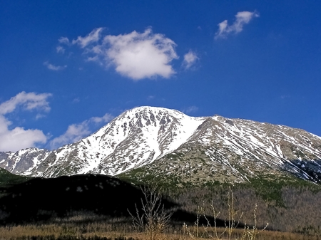 High Slavkovsky peak in the Slovak mountains reigns dimensions in Slovakia