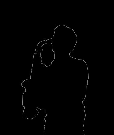 Silhouette of a sax player over black background
の写真素材