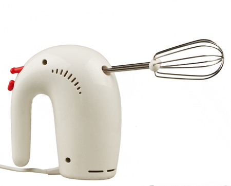 Side view of an isolated mixer for kitchen over white
