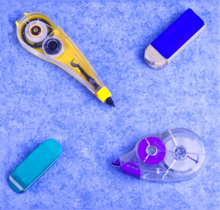 Some different kind of erasers for pencils and pensの写真素材