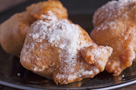 Close up of "Tortelli", typical Italian Carnival dessertの写真素材