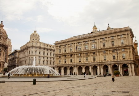 A view of piazza De Felice in Genova, Italyのeditorial素材