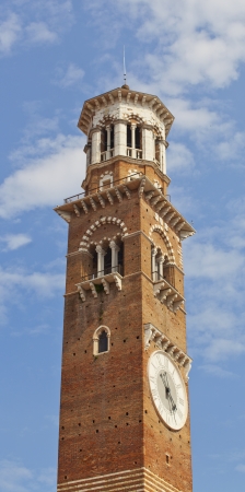 Monumental clocktower of San Zeno in Verona, Italyの写真素材