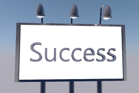 Big billboard with text "Success", 3d renderの写真素材