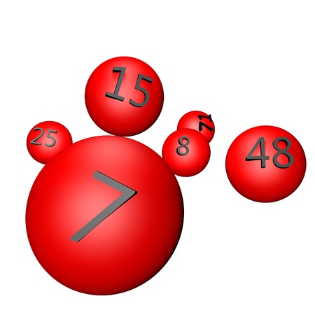Balls with numbers for lottery, 3d renderの写真素材