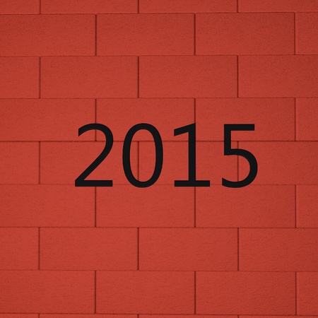 2015 over brick wall, 3d render imageの写真素材