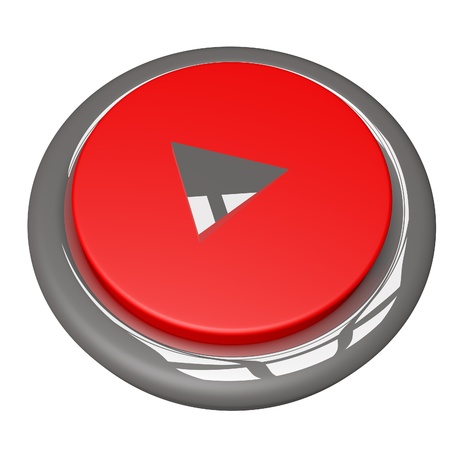 Play button isolated over white, 3d renderの写真素材