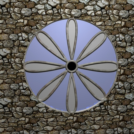 Rose window of a church, 3d renderの写真素材