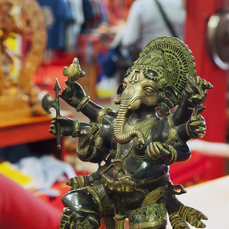 TURIN, MARCH 27, 2015: Hindu god Ganesh statue at the "Festival dell'Oriente", a great fair about oriental disciplinesのeditorial素材