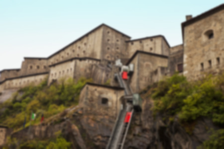 Castle in defocused background blue sky horizontal imageのeditorial素材